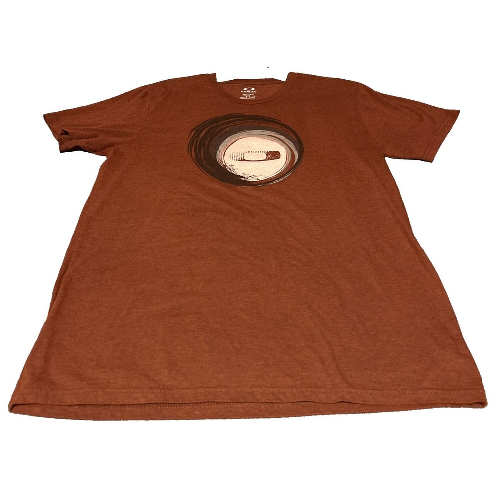 Oakley Rust Red Retro Logo Graphic Design Men's Large T-Shirt